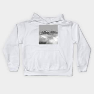 Mountains on Clouds Alpine landscape Kids Hoodie